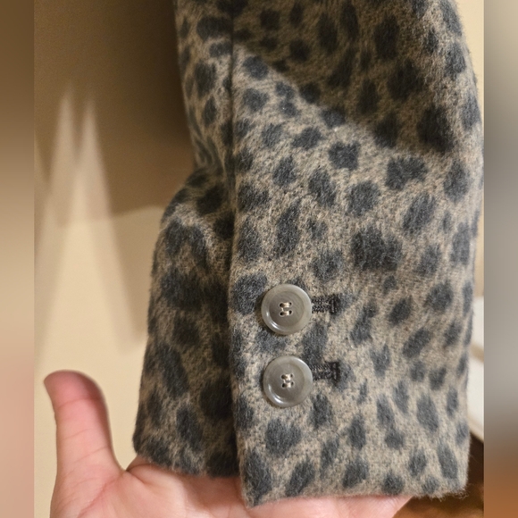 Ann Taylor Loft Leopard Wool Blend Lined Jacket Blazer Size 12P EUC - Picture 6 of 15